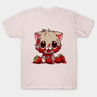 Zombie Kitty with Srawberries T-Shirt